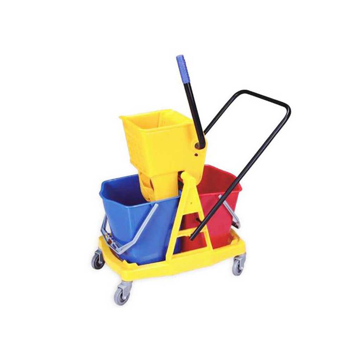 Carro Estrujador Doble Cubeta All Clean Amarillo