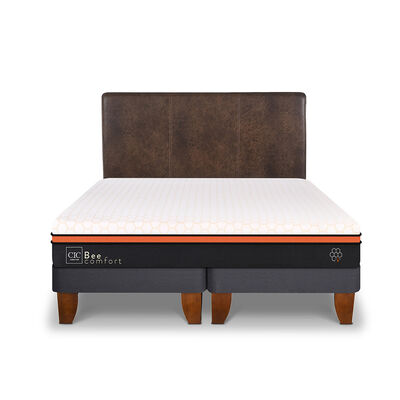 Cama Europea CIC Base Dividida 2 Plazas Bee Comfort + Respaldo