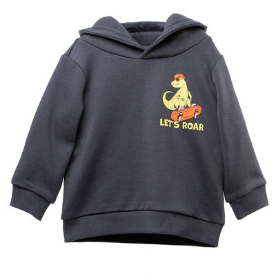 Imagen 1 del producto Polerón con Gorro de Algodón Chess Baby Grafito, Indigo, Mostaza