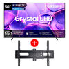 Combo Smart TV LED 50" Samsung 4K Crystal UHD + Soporte de Pared Articulado Fiddler