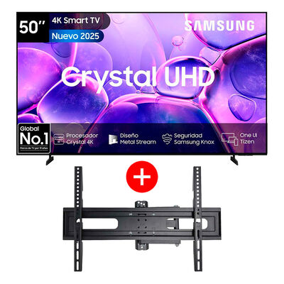 Combo Smart TV LED 50" Samsung 4K Crystal UHD + Soporte de Pared Articulado Fiddler