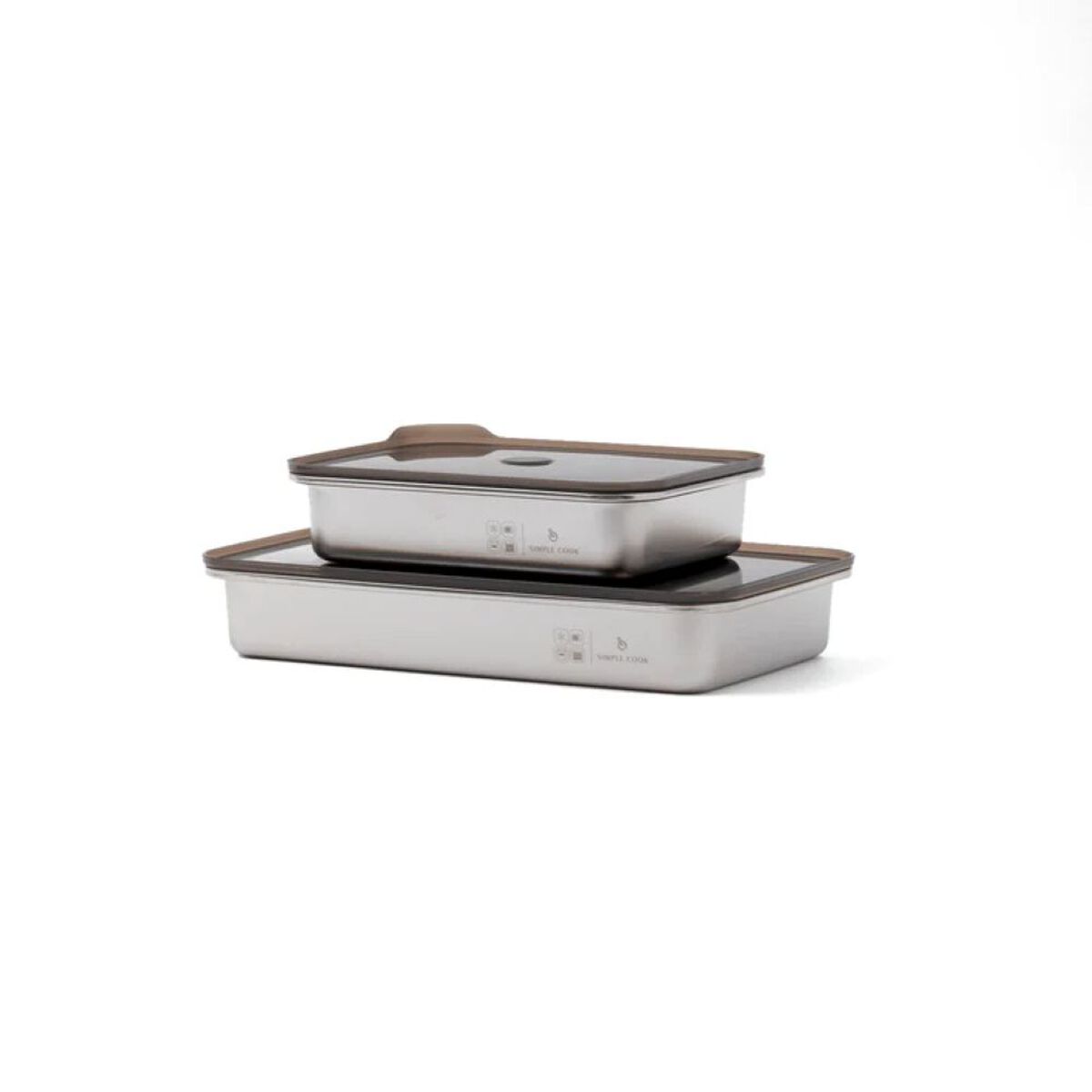 Set 2 Contenedores SimpleCook Silver 1,6 L / 2,5 L