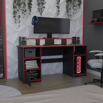 Imagen 2 del producto Escritorio Gamer TuHome Keria Wengue Y Rojo