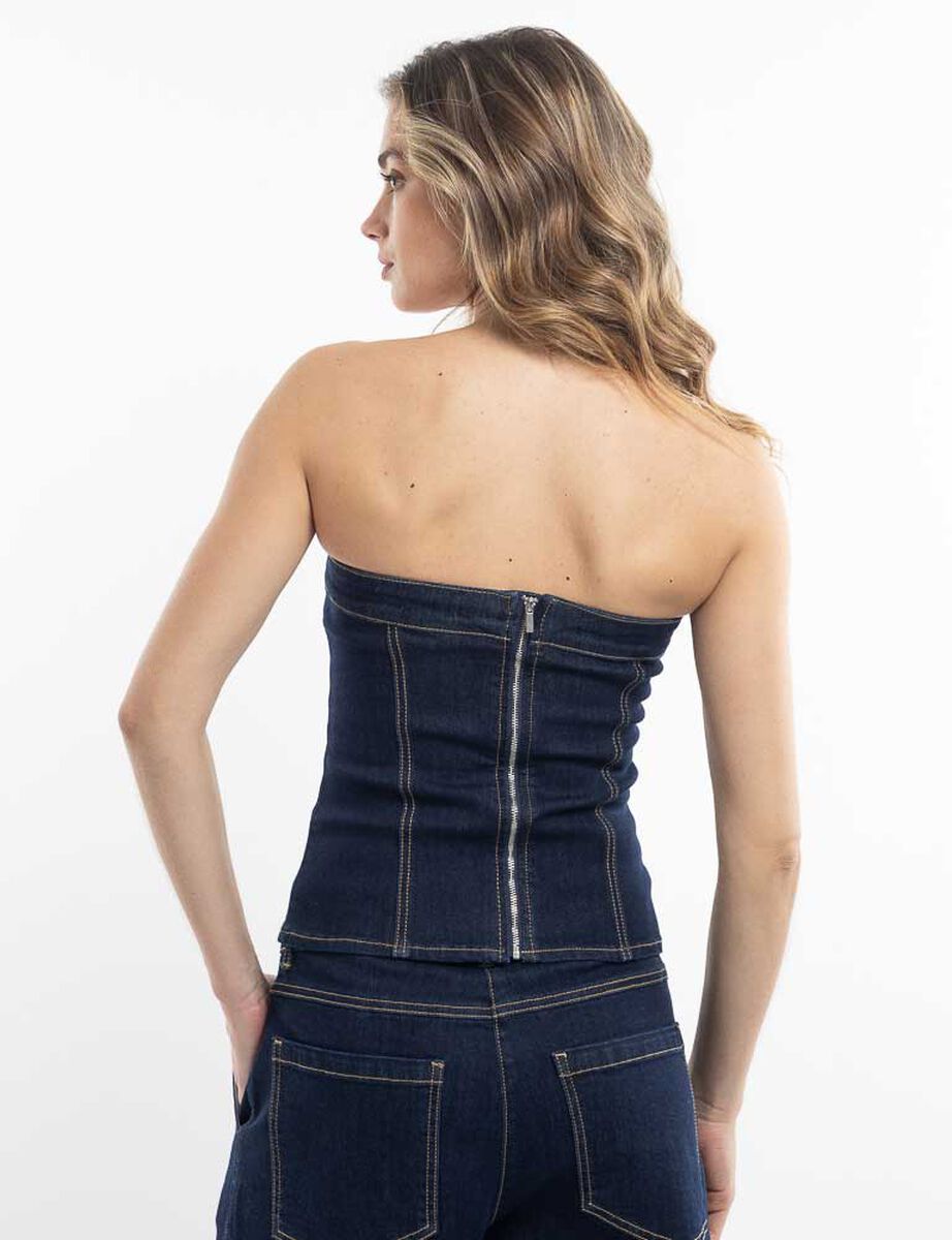 Blusa Corset Denim Mujer Zibel