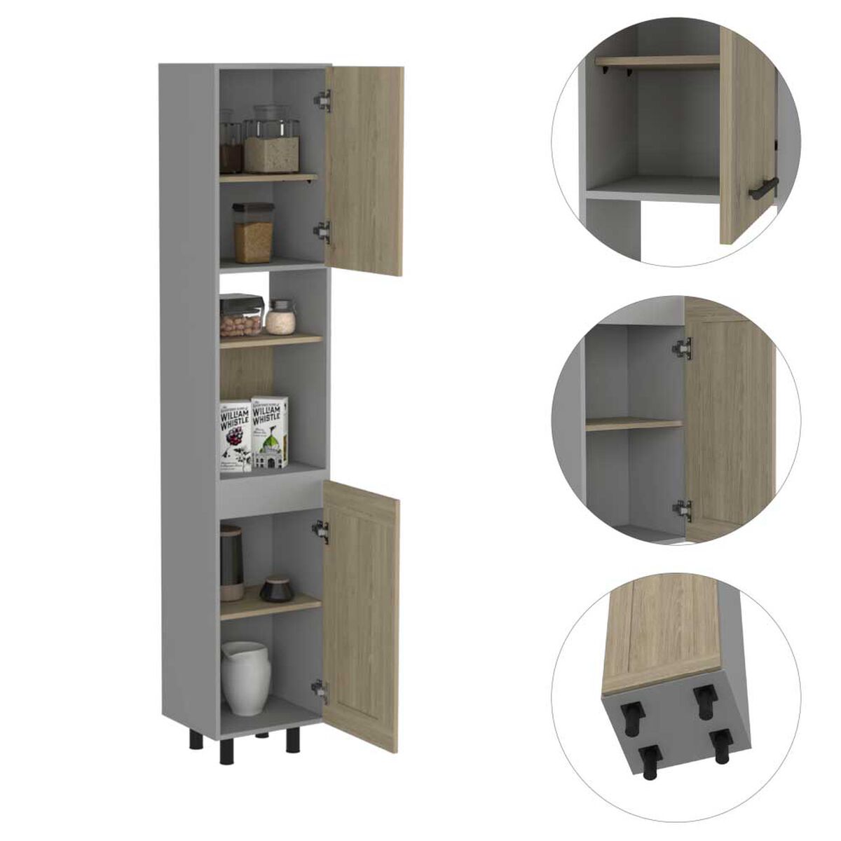 Alacena TuHome Hasselt 3 Puertas Gris Rovere