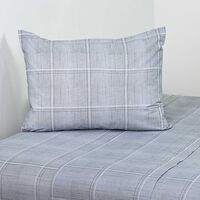 Juego de Sábanas American Family 1,5 Plazas Cuadra Mini 144 Hilos Gris