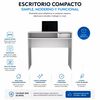 Combo Oficina Escritorio Blanco + Silla New York Negra y Azul Arthome