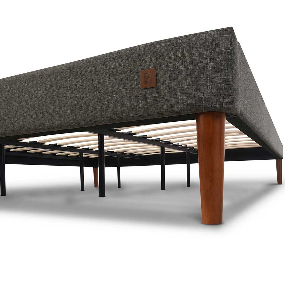 Cama Europea CIC King Súper Premium + Respaldo + 2 Veladores Antique