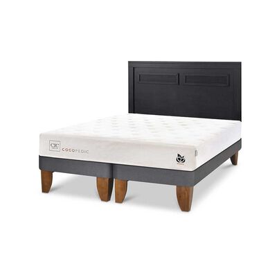 Imagen 2 del producto Cama Europea CIC Base Dividida King Cocopedic + Respaldo Milan Negro