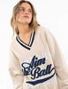 Polerón Oversized Con Estampado Mujer Icono