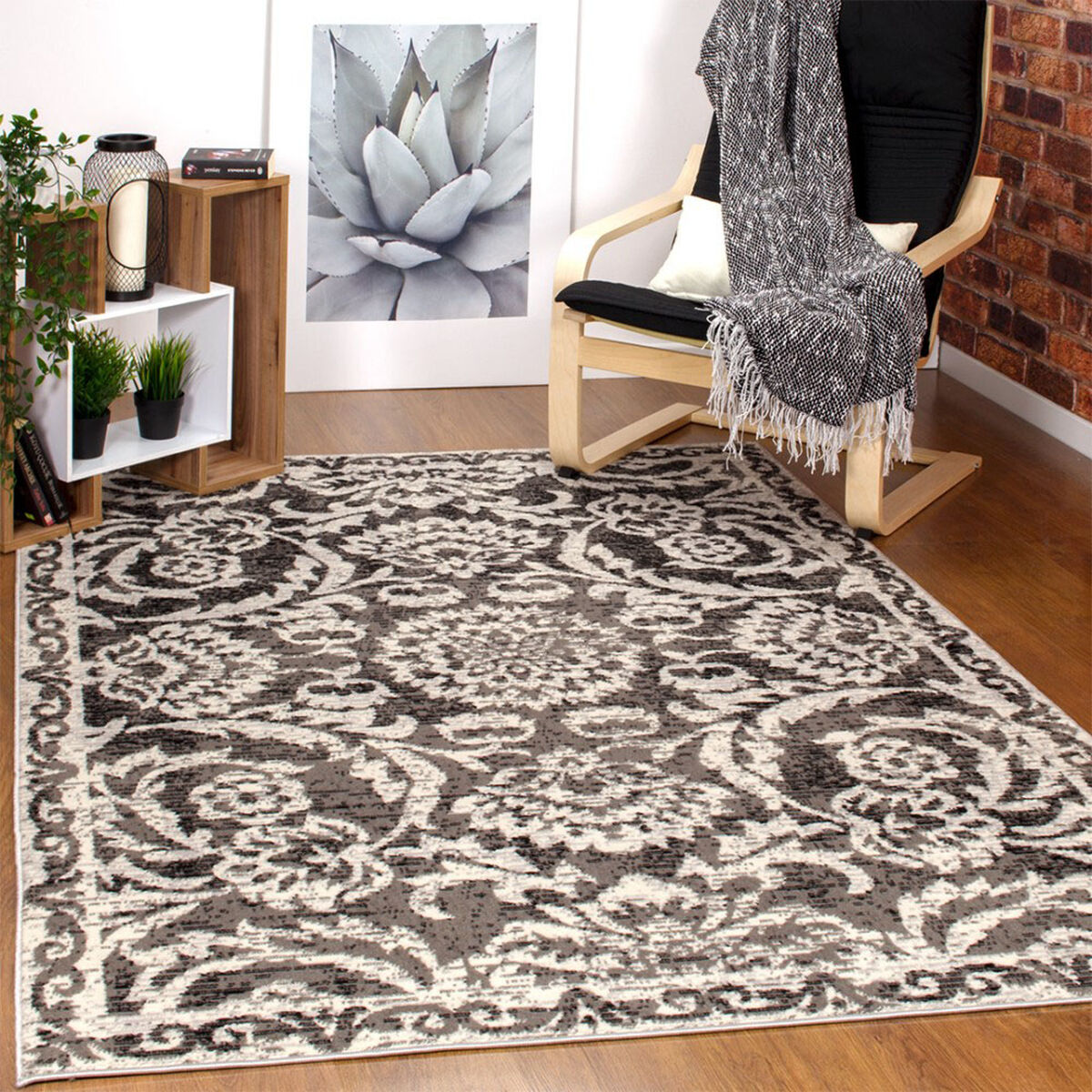Alfombra Modalfo Kashan King 244 x 305 cm Gris