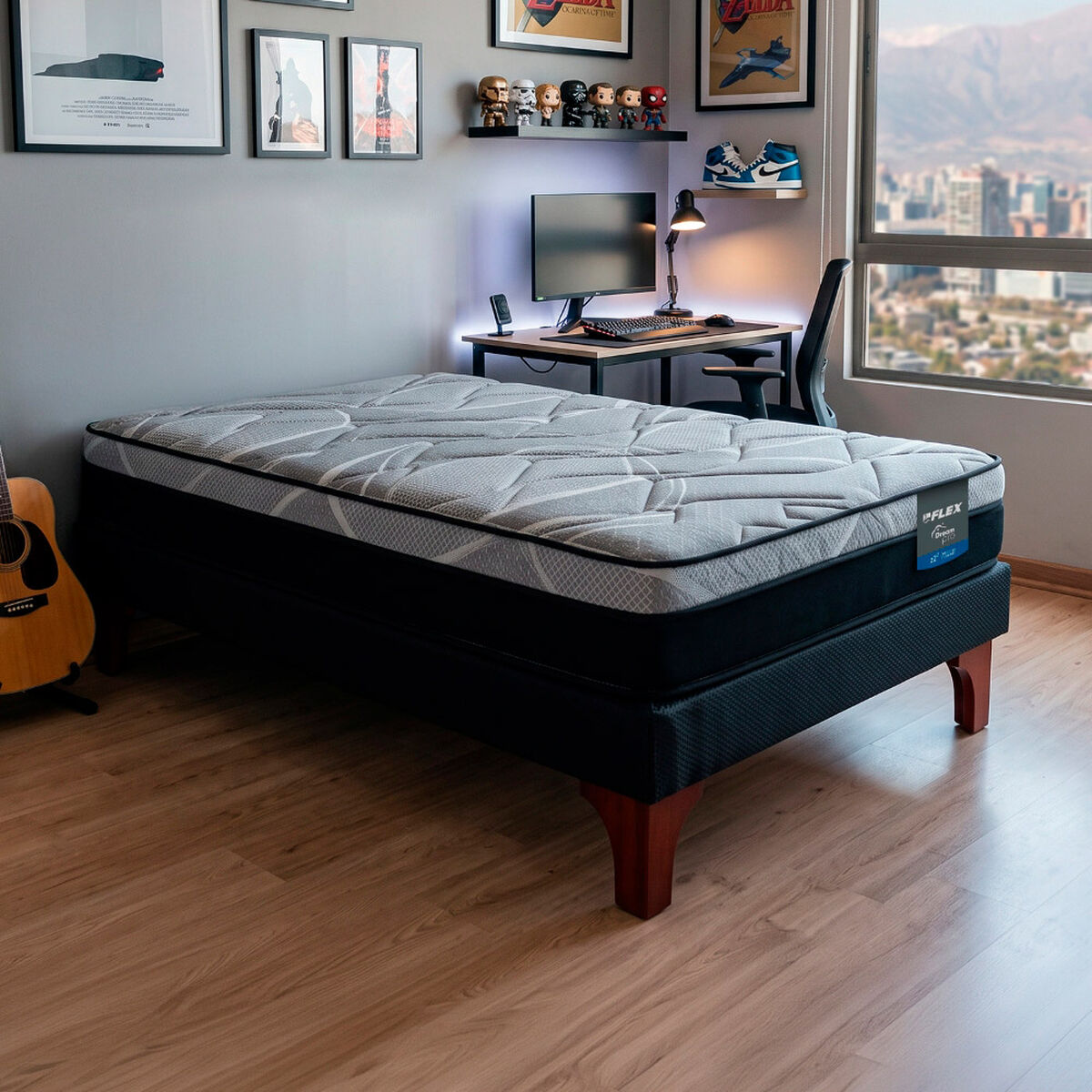 Cama Europea Flex 1,5 Plazas Dream Pro Box