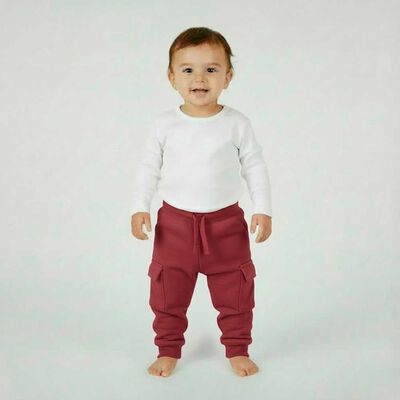 Pantalón Buzo Chess Baby Burdeo, Denim, Gris Mel, Negro