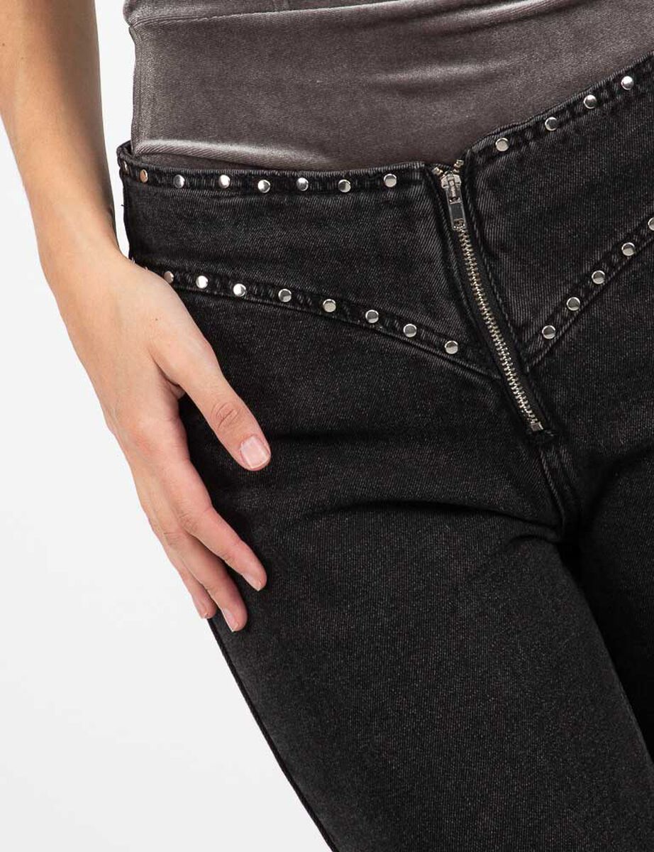 Jeans Indigo Apliques Mujer Fiorucci