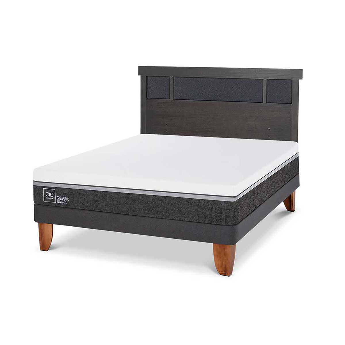 Cama Europea CIC 2 Plazas Ortopedic Advance + Respaldo Dublin