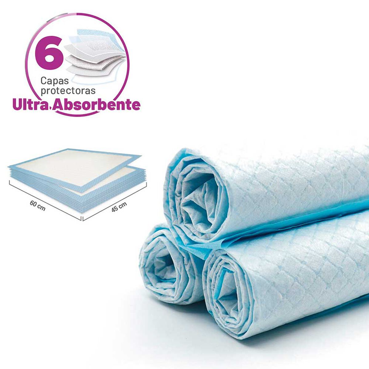 100 Sabanillas Entrenamiento para perros 45x60 PetWoow Celeste