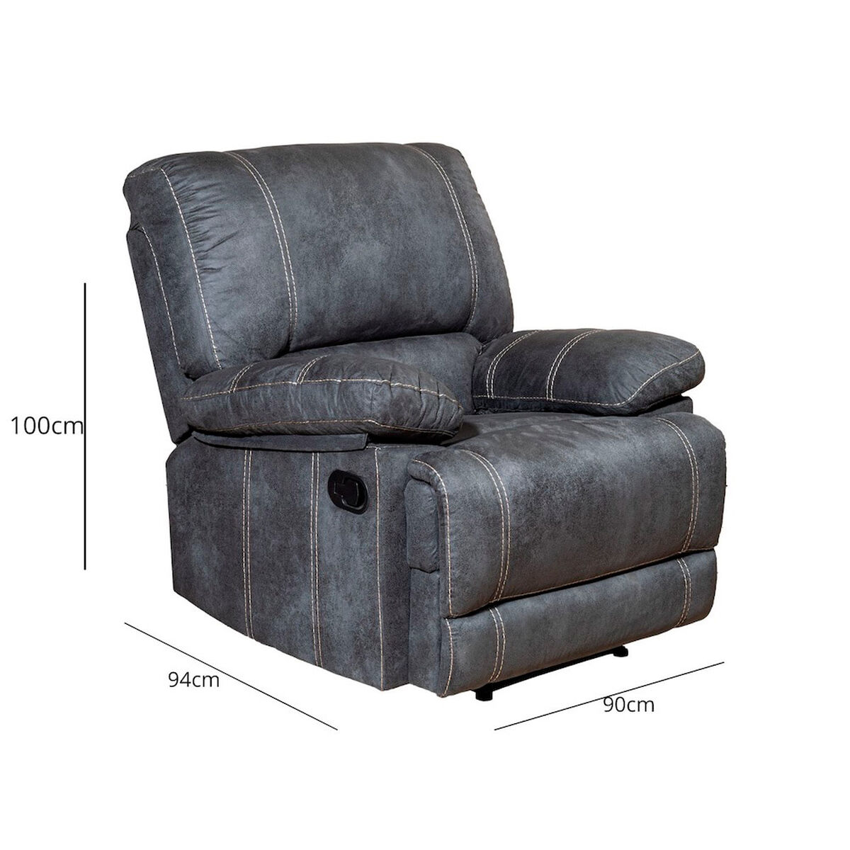 Juego de Living Reclinable Daniels Castle Sof&aacute; 3 Cuerpos + 2 Bergere Gris