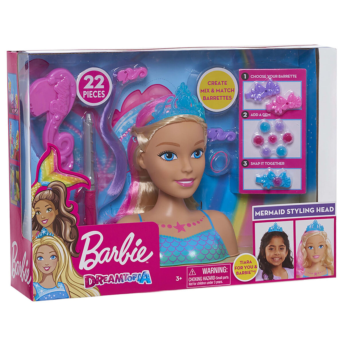 Barbie Dreamtopia Cabeza de Peinados y Accesorios