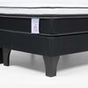 Cama Europea Rosen 2 Plazas New Style 6 + Respaldo + 2 Veladores Grafito