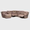 Seccional Izquierdo Reclinable Daniels Moderno 5 Cuerpos Caf&eacute; Grand