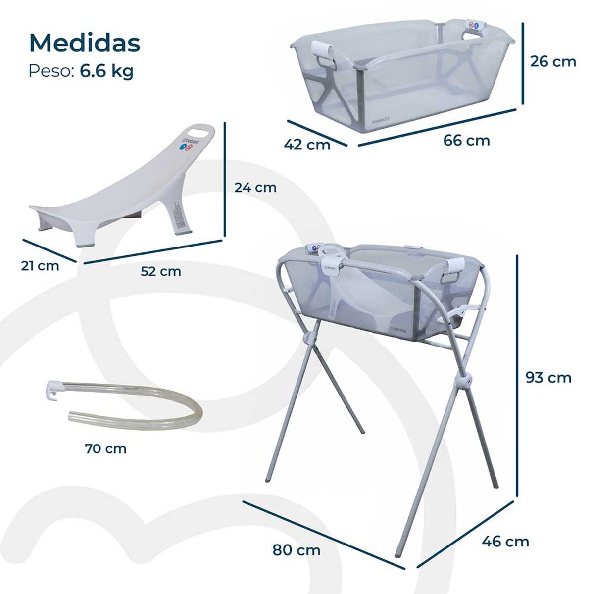 Ba&ntilde;era 3 en 1 Plegable + Soporte de Bebesit