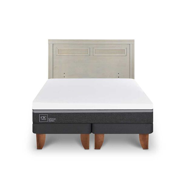 Cama Europea CIC Base Dividida King Ortopedic Advance + Respaldo Milan Alpino