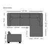 Sofá Seccional Derecho Living Factory Eko 3 Cuerpos Gris