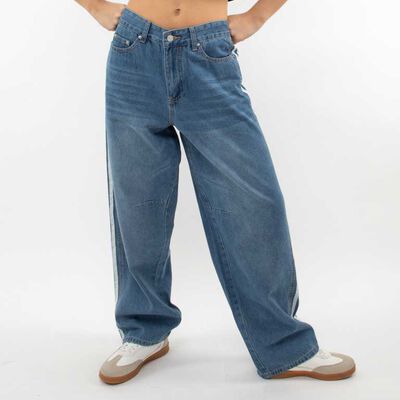Jeans Indigo Rayas Recto Mujer Icono