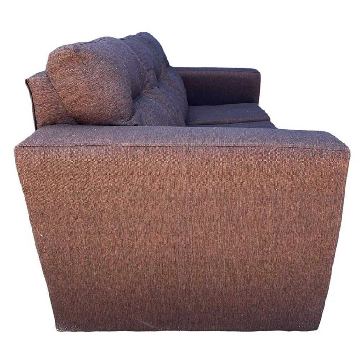 Juego de Living Kea Nize Sofá 3 Cuerpos + Dos Pouf Tela  Café
