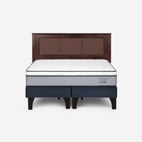Cama Europea Rosen Base Dividida 2 Plazas Indie + Respaldo Rachel