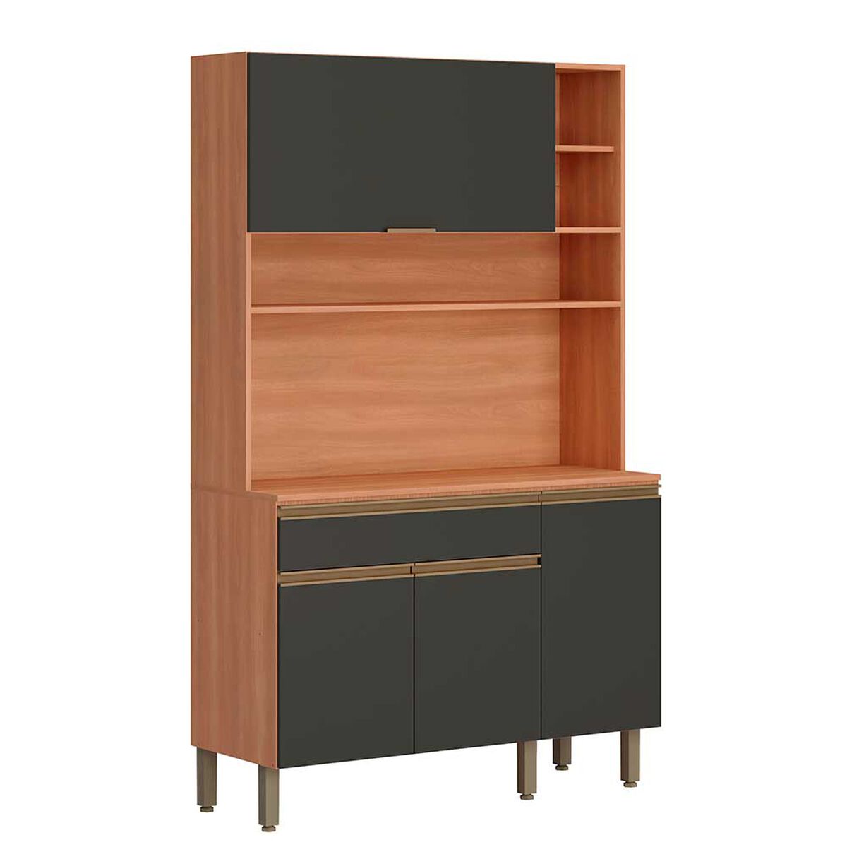 Mueble de Cocina Roca Macadamia Canela Grafito 1 Cajón 4 Puertas