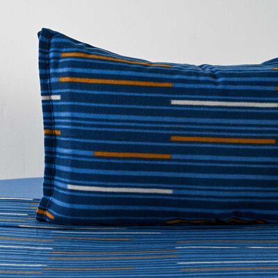 Imagen 2 del producto Sábana de polar American Family 1,5 Plazas Trazos Azul