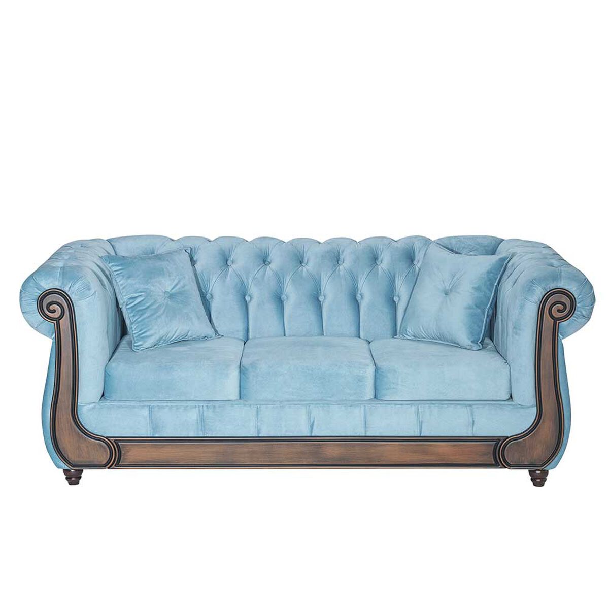 Sofá Muebles M&E Paris 3 Cuerpos Turquesa