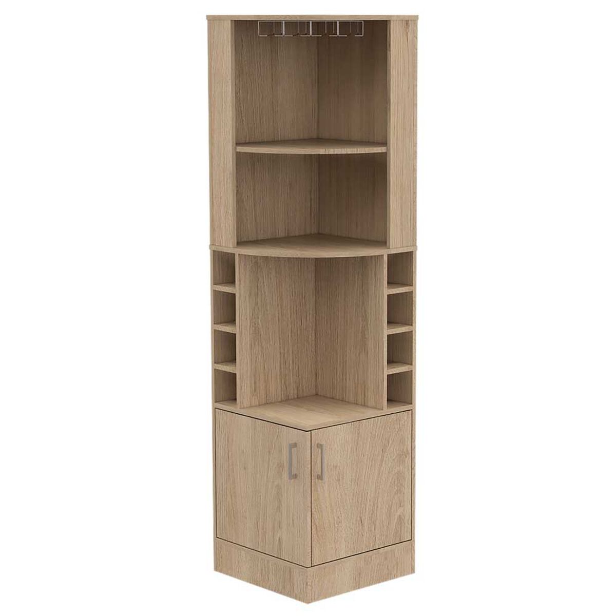 Combo Bar Esquinero + Rack TV40 Extensible TuHome Beijing Rovere Blanco