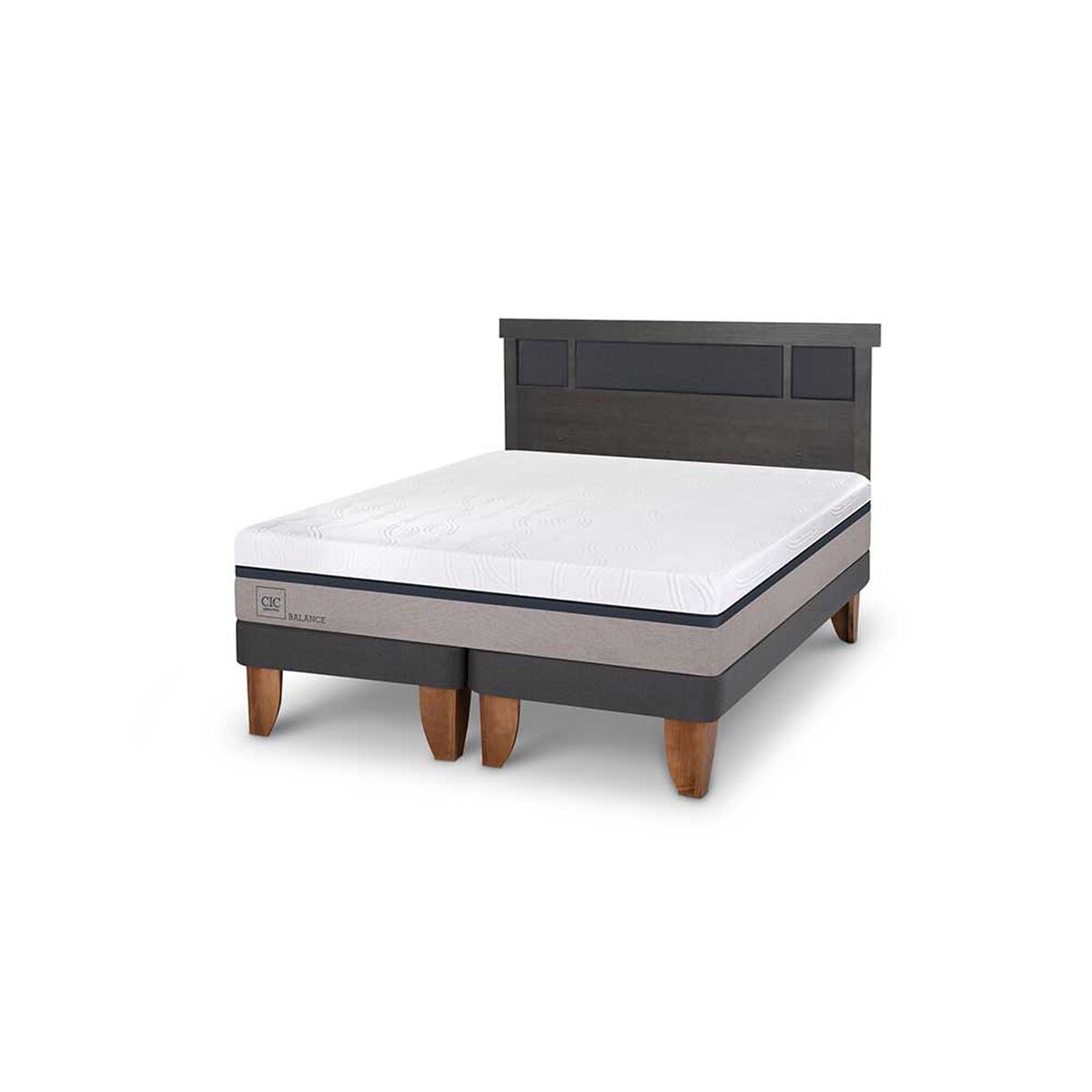 Cama Europea CIC Base Normal King Balance + Respaldo Dublin