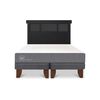 Cama Europea CIC Base Dividida 2 Plazas Smart + Respaldo Dublin Negro