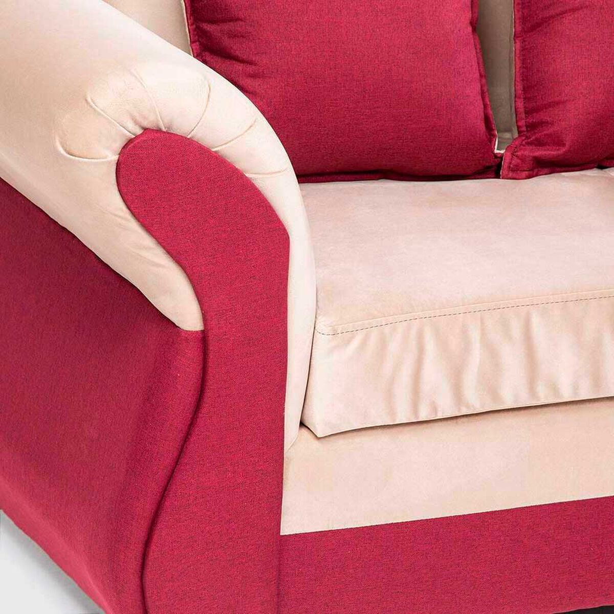 Sof&aacute; Seccional Almore New Irlanda 5 Cuerpos Beige Rojo