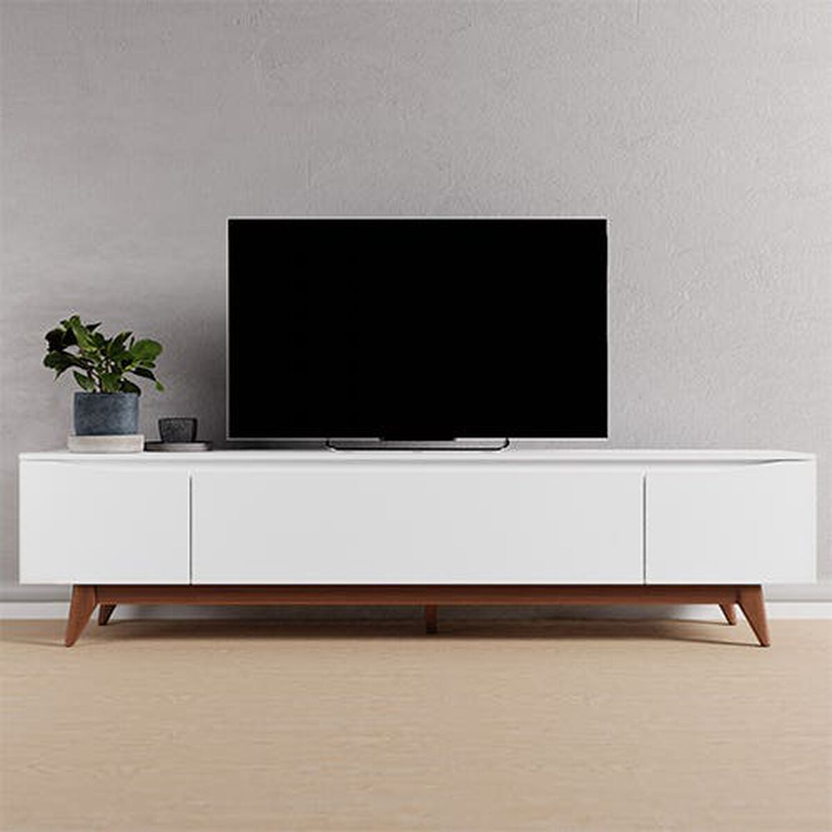 Rack TV Decocasa Flyn Hasta 75" Blanco