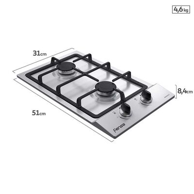 Imagen 2 del producto Encimera A Gas Fensa FCE 2HF T