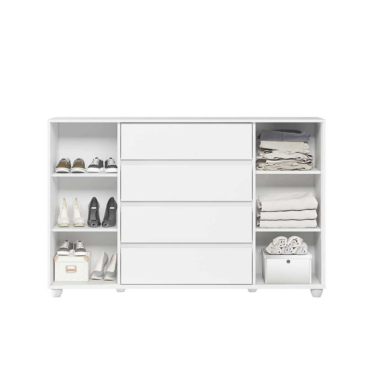 Cómoda Vekkahome Evidenza 4 Cajones Blanco