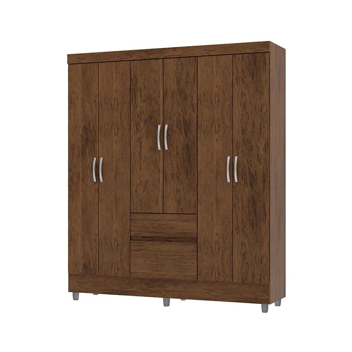 Cl&oacute;set Vekkahome Americano 6 Puertas 2 Cajones Caf&eacute;