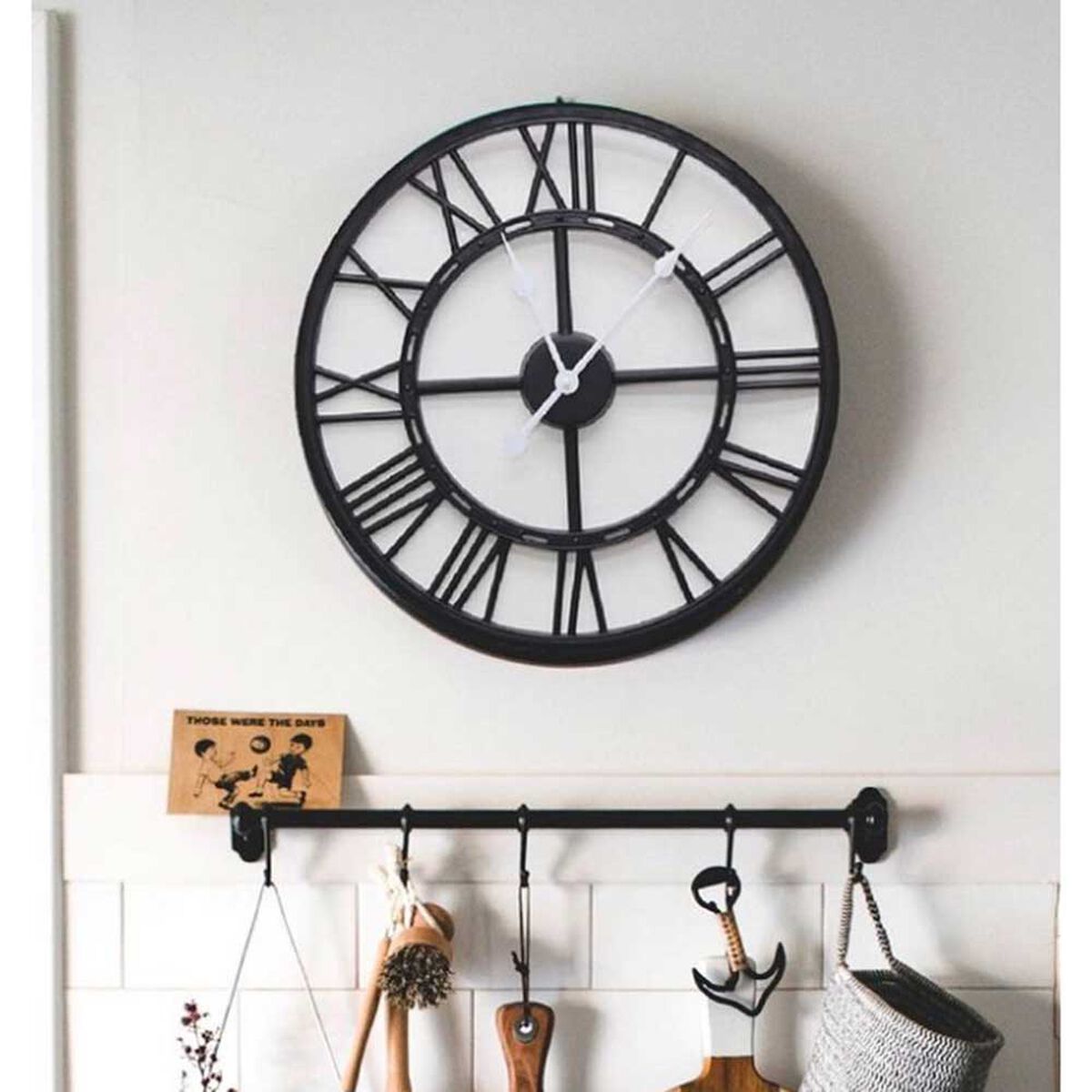Reloj de Pared Plástico Vgo Circular 50 cm Negro