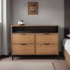 C&oacute;moda Vekkahome Iris 4 Cajones Caf&eacute;