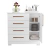 Cómoda Home Mobili Kira 4 Cajones 1 Puerta Blanco Rosa