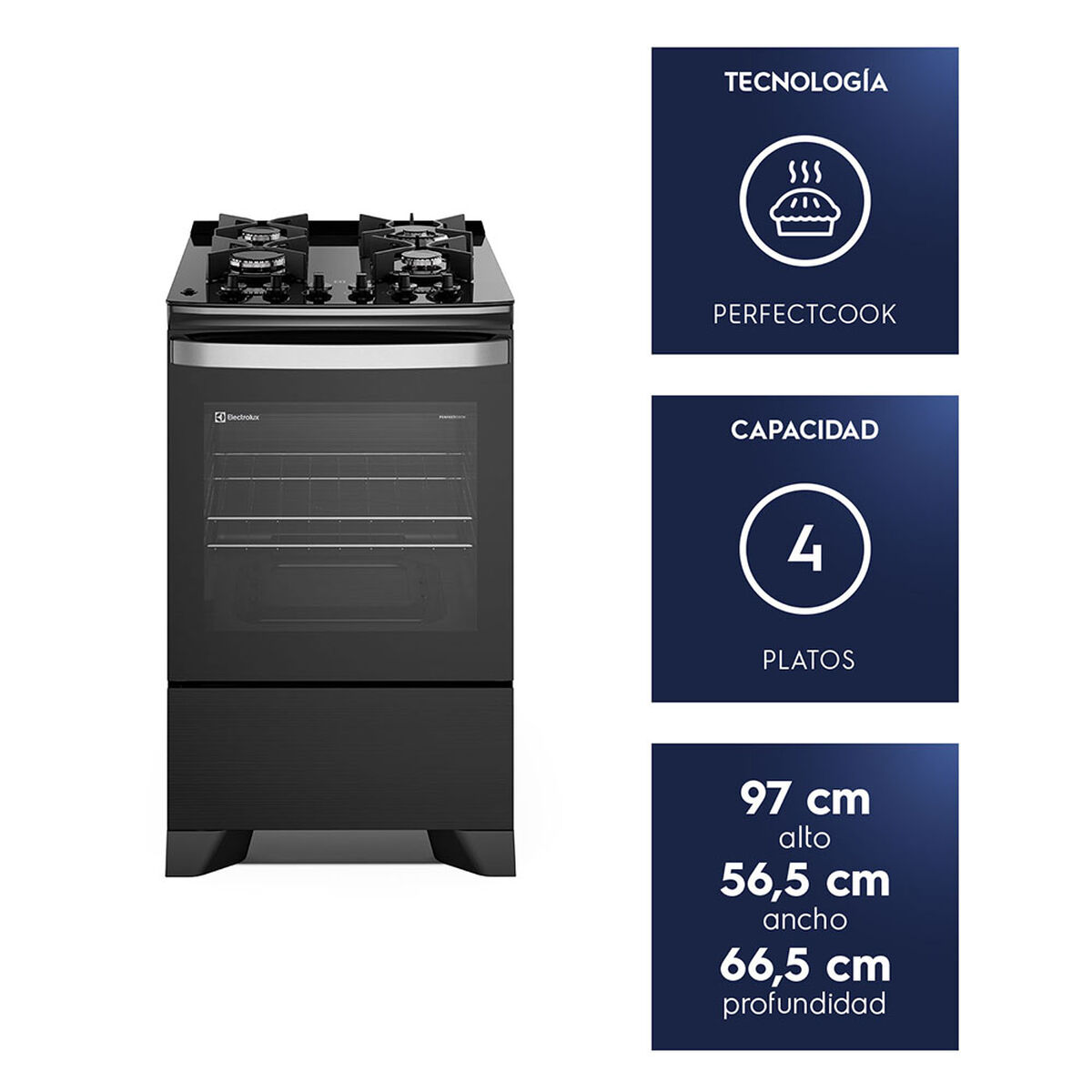 Cocina A Gas Electrolux F4EPB 4 Quemadores