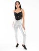 Pantalón Metalizado Skinny Mujer Icono