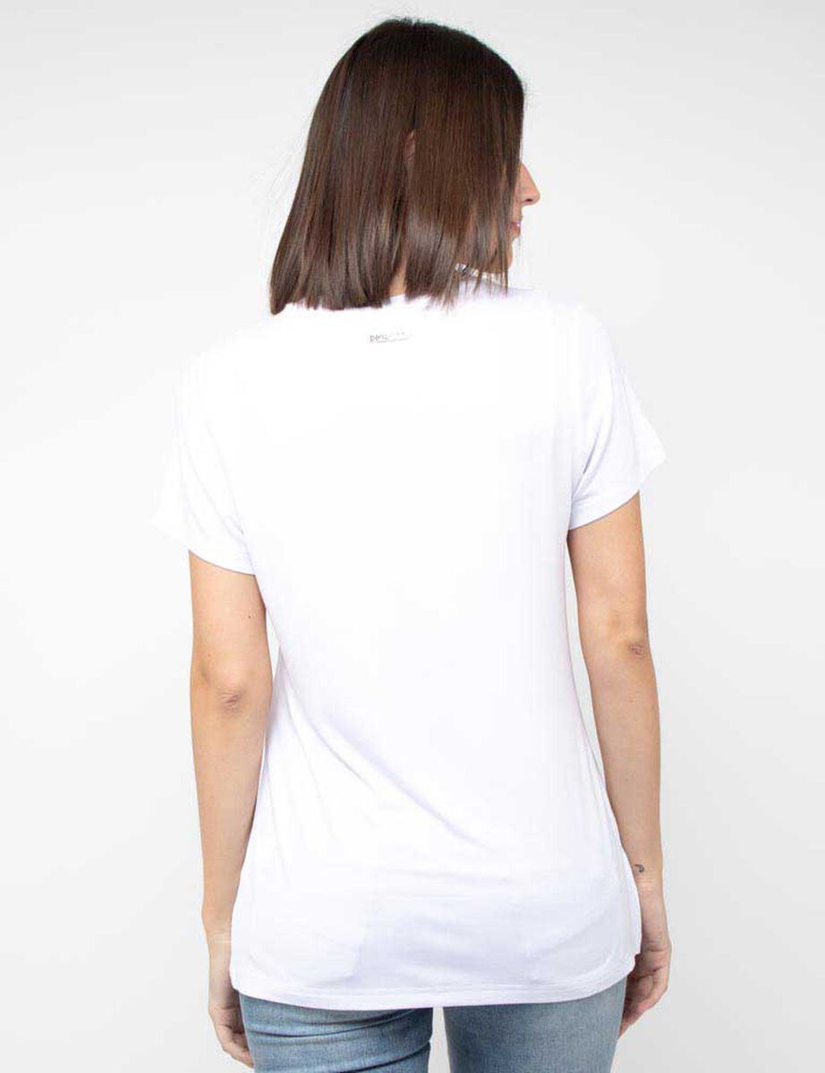 Polera Con Estampado Manga Corta Mujer Fiorucci