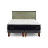 Cama Europea CIC Base Dividida 2 Plazas S&uacute;per Premium + Respaldo Miro Olivo
