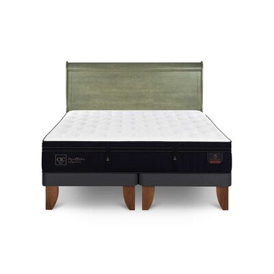 Cama Europea CIC Base Dividida 2 Plazas Súper Premium + Respaldo Miro Olivo