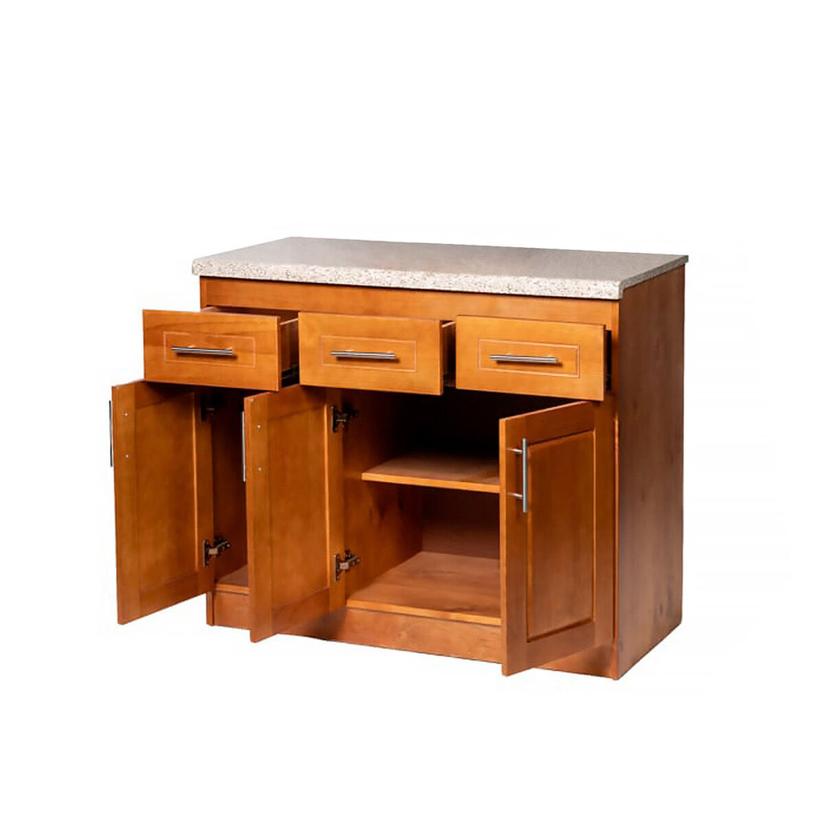 Base de Cocina Muebles Hema Berl&iacute;n 3 Puertas 3 Cajones Nogal